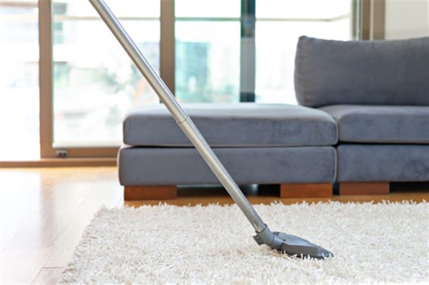 Professional house cleaning in a bright Crystal Lake, Illinois living room